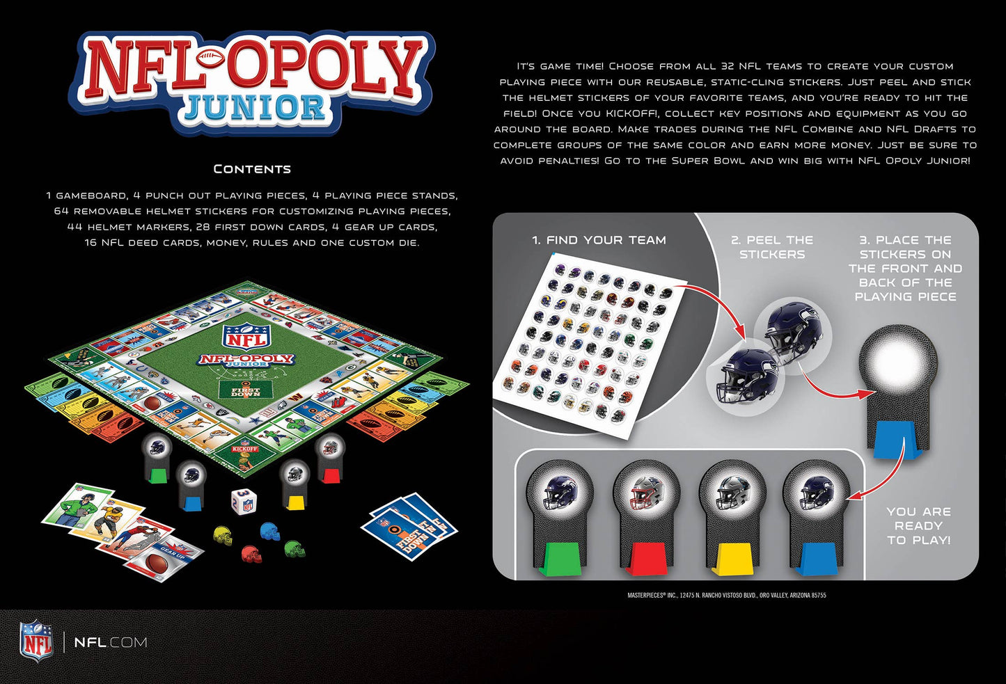 Board Game (Ages 6+) NFL Opoly Junior Board Game
