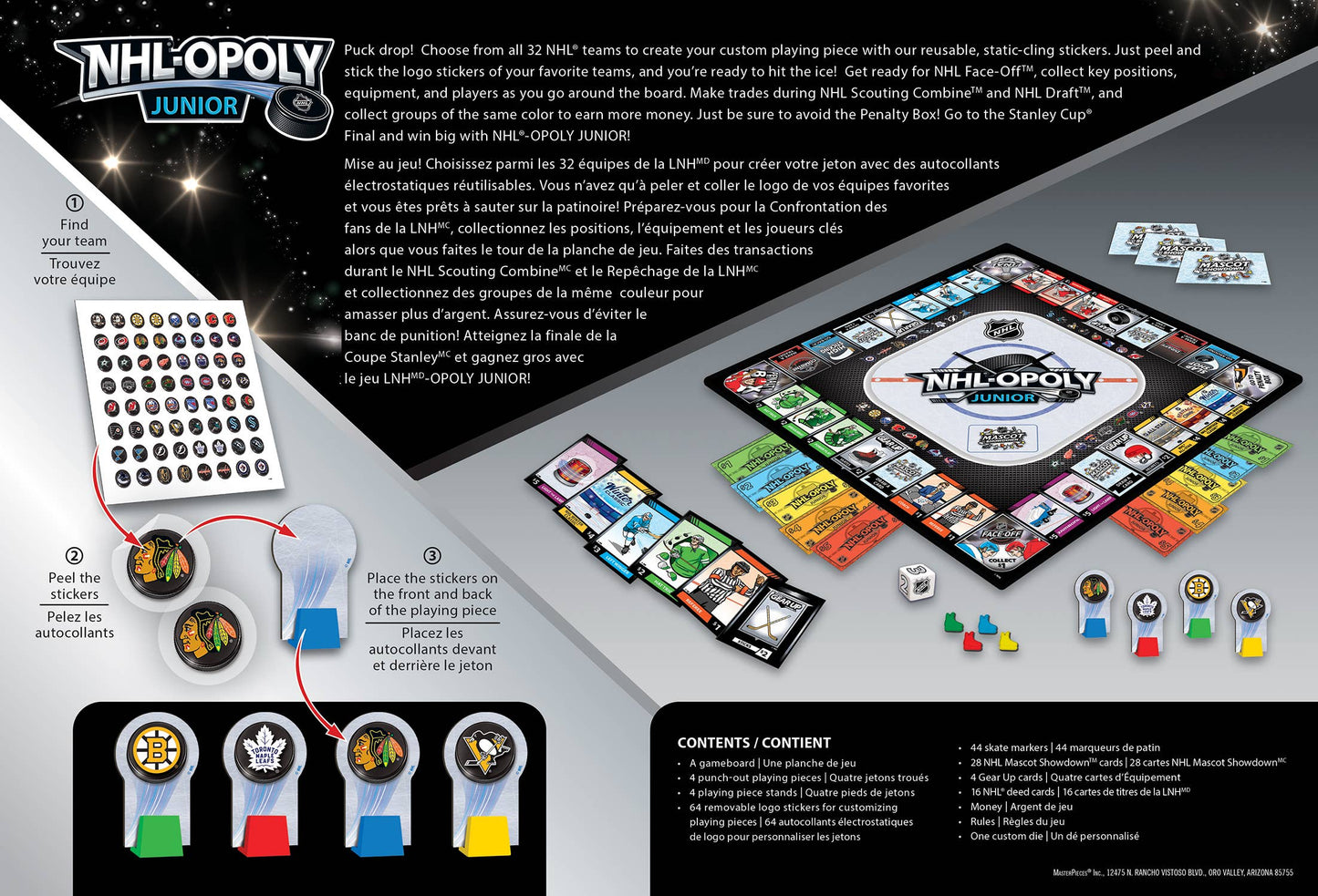 Board Game (Ages 6+) NHL Opoly Junior Board Game