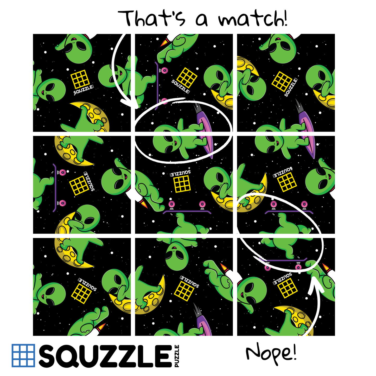 Brain Teaser (Ages 5+) Squzzle ALIENS