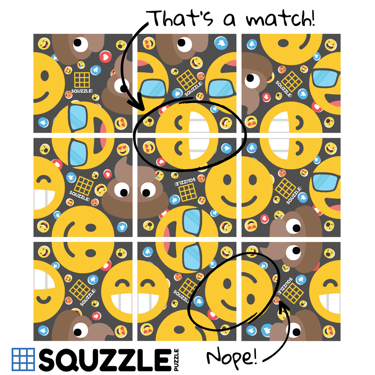 Brain Teaser (Ages 5+) Squzzle EMOJI
