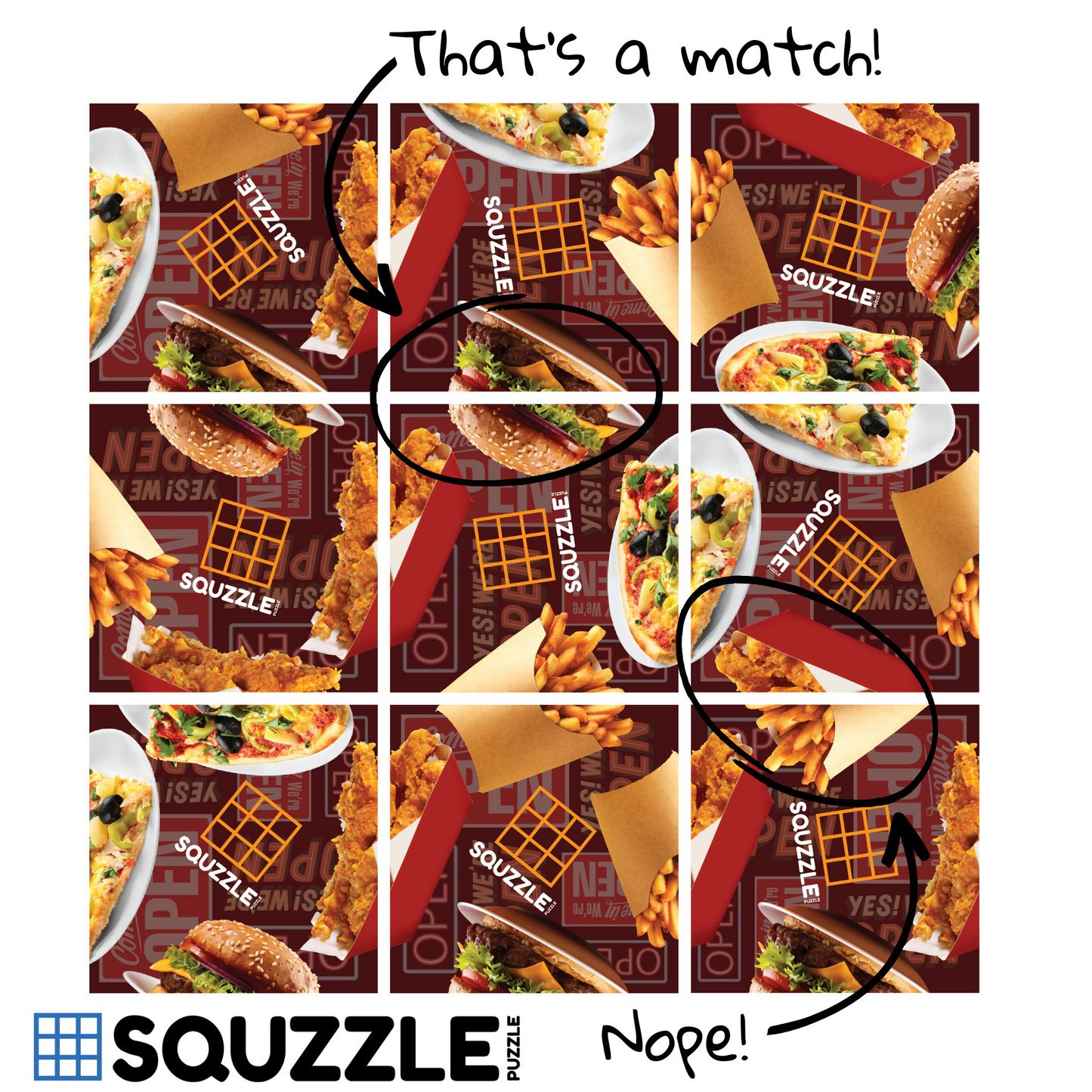 Brain Teaser (Ages 5+) Squzzle FOOD