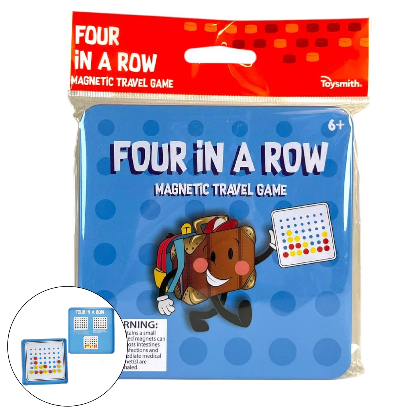 Travel Game (Ages 6+) On the Way Games Goplay Magnetic Four In A Row, Travel Game
