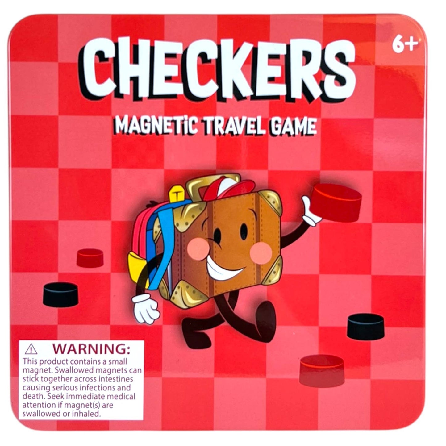 Travel Game (Ages 6+) On the Way Games Magnetic Checkers, Travel Game