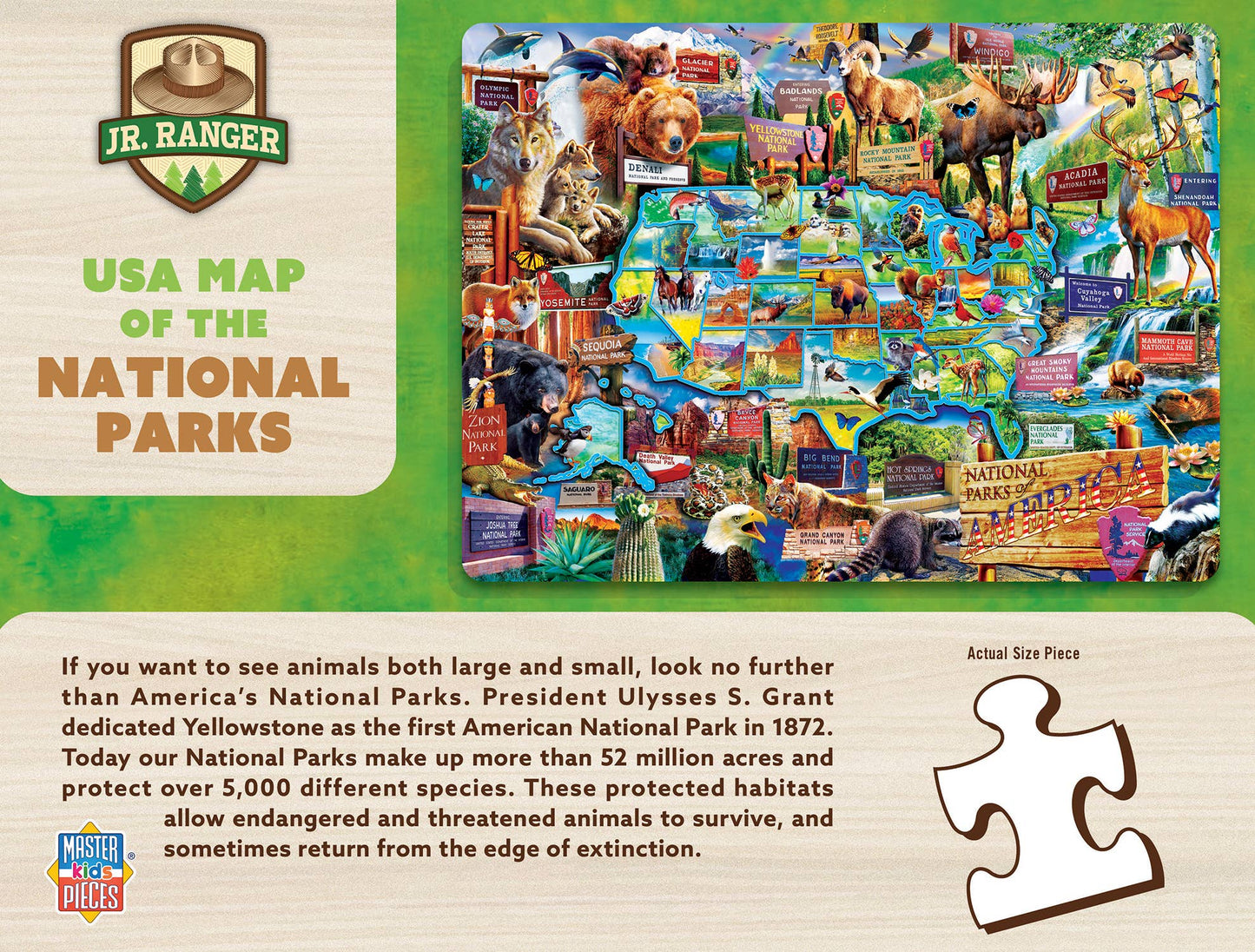 Puzzle (100 pc) USA Map of the National Parks - 100 Piece Puzzle