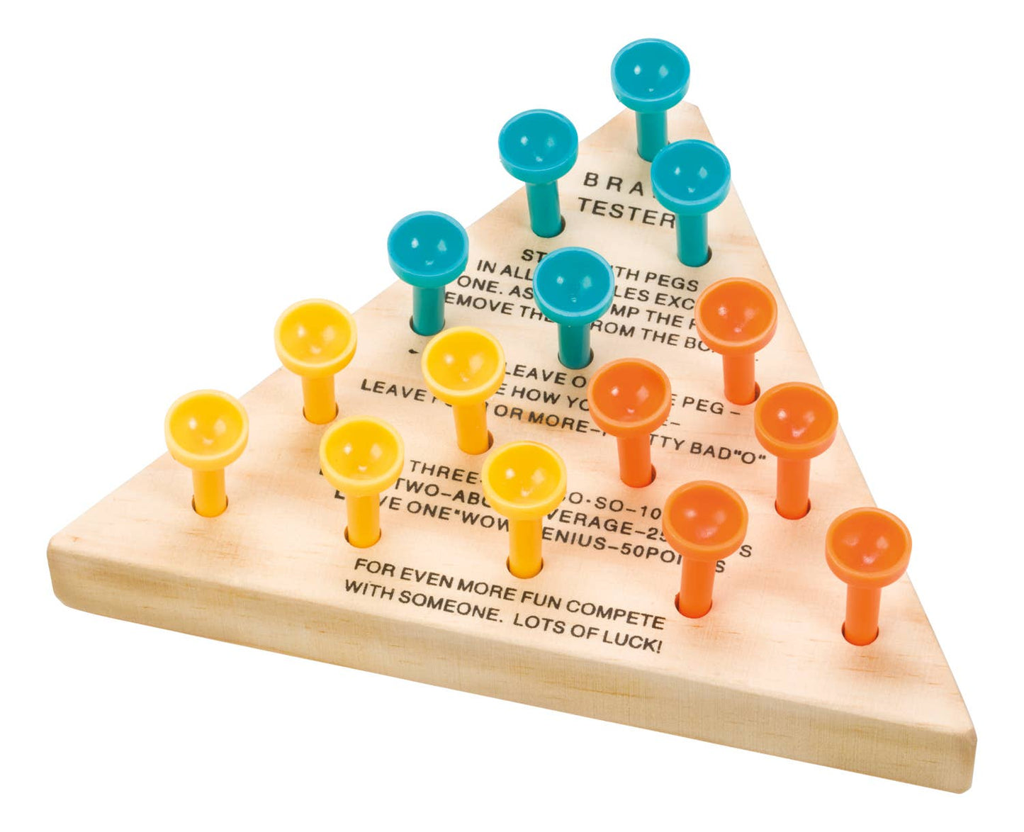 Brain Teaser Game (Ages 8+) Neato! Classic Wooden Peg Game, Travel Size- Retro Classic