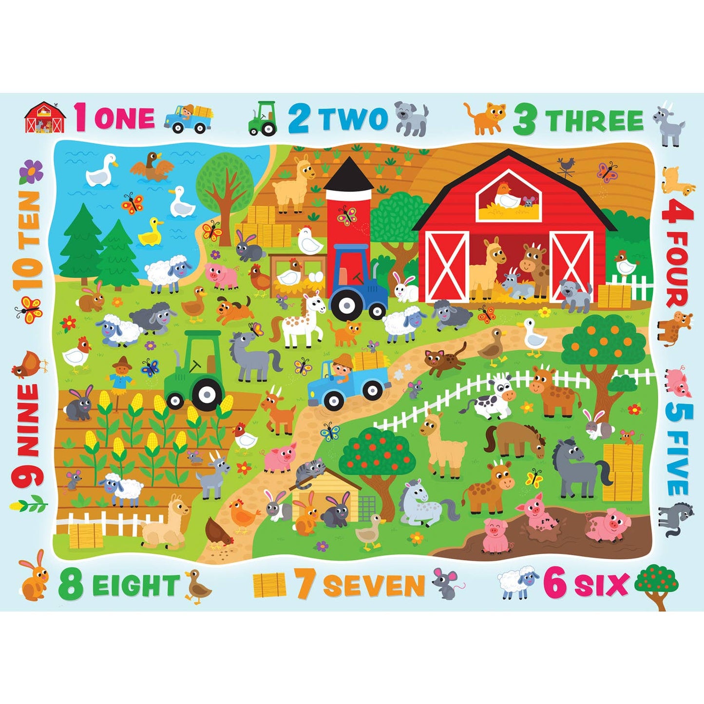 Puzzle (48 pc) Hide & Seek - Counting on the Farm 48 Piece Puzzle