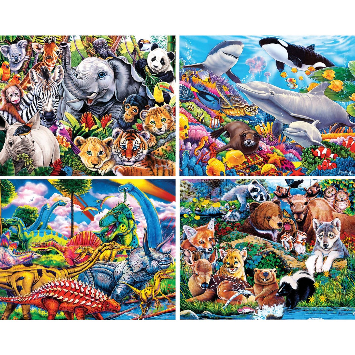 Puzzle Pack (100pc x 4 puzzles) World of Animals 4-Pack 100 Piece Puzzles
