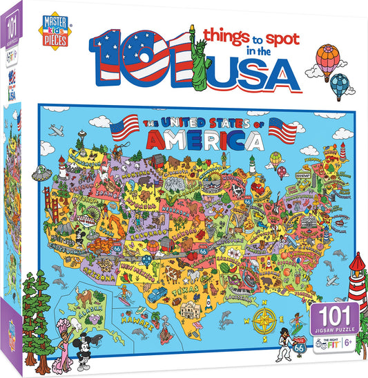 Puzzle (100 pc) 101 Things to Spot in the USA 100 Piece Kids Puzzle