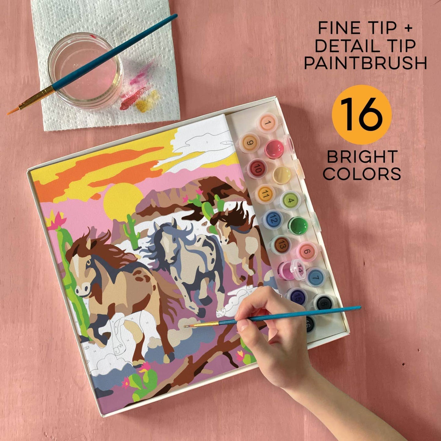 Art Kit (Ages 8+) IHeartArt Paint By Numbers Wild Horses