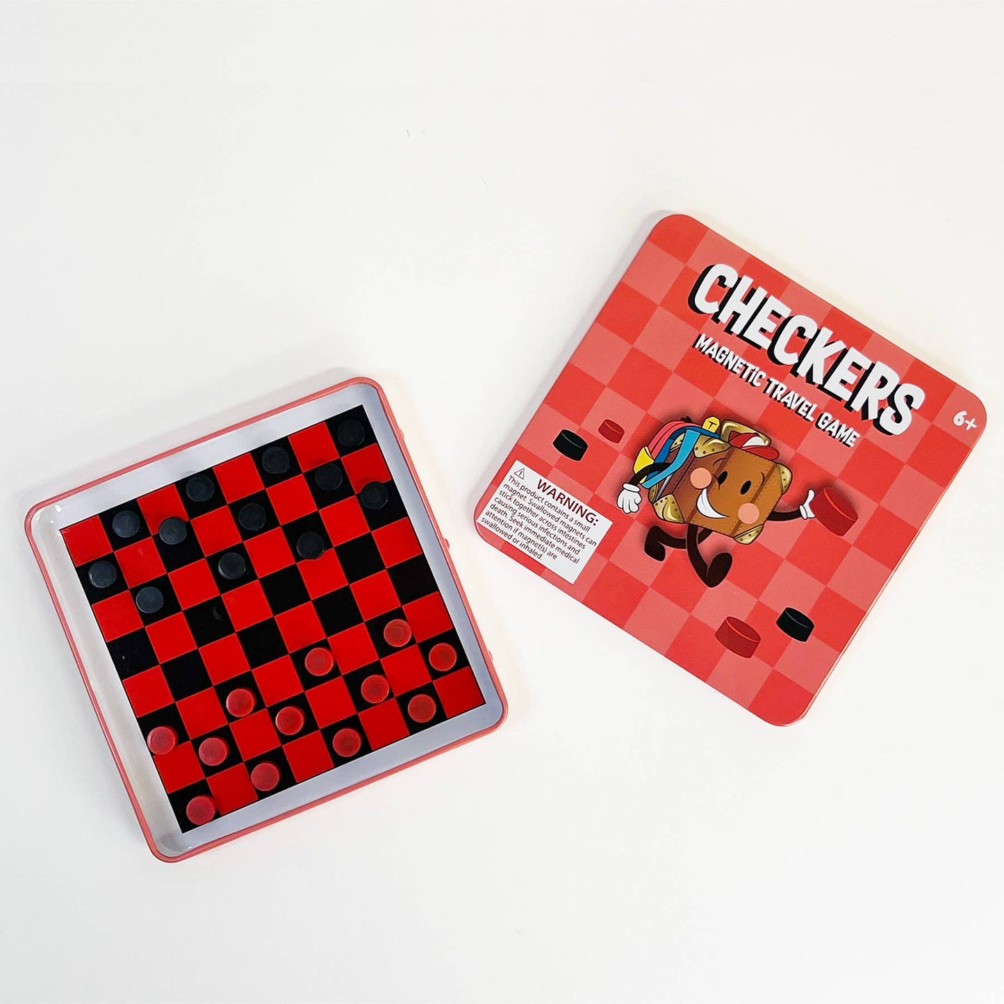 Travel Game (Ages 6+) On the Way Games Magnetic Checkers, Travel Game