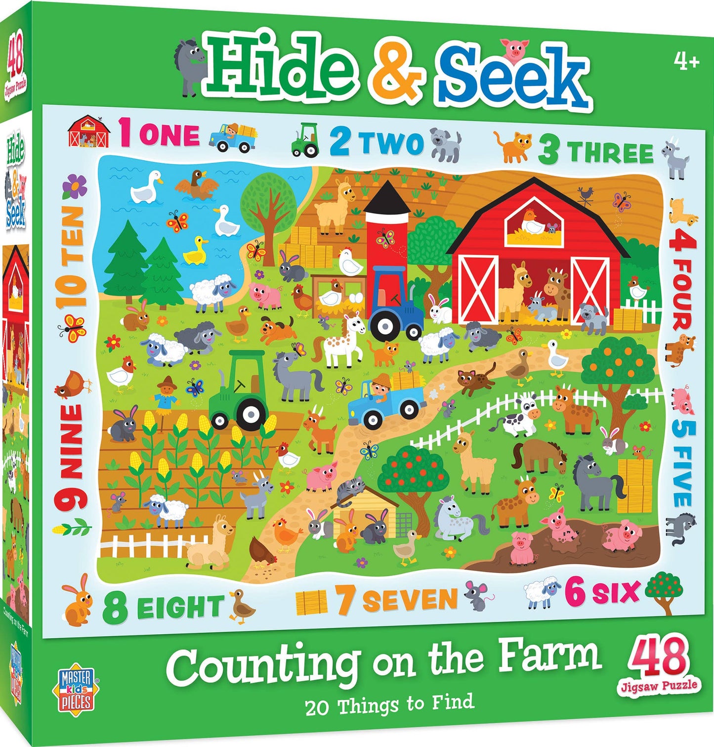 Puzzle (48 pc) Hide & Seek - Counting on the Farm 48 Piece Puzzle