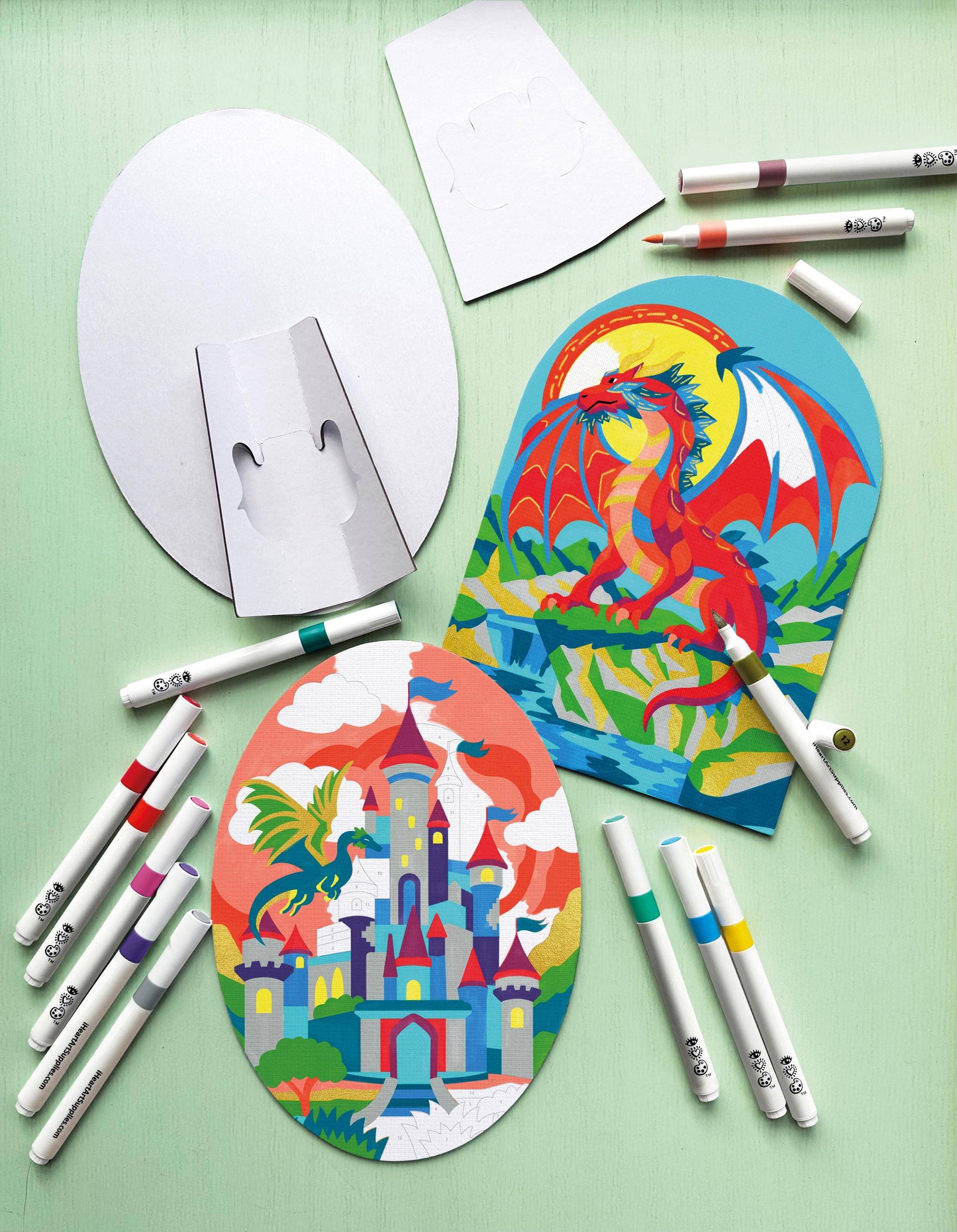 Art Kit (Ages 8+) Marker By Number- Dragons