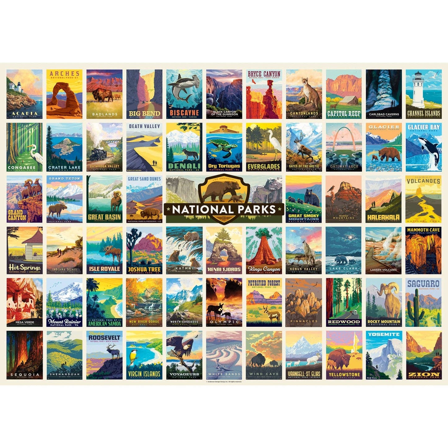 Puzzle (1000 pc) National Parks by Anderson Design Group 1000 Piece Puzzle