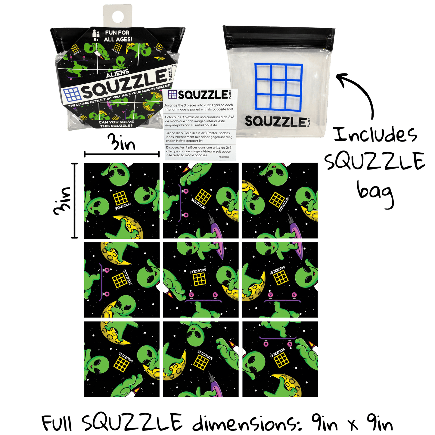 Brain Teaser (Ages 5+) Squzzle ALIENS