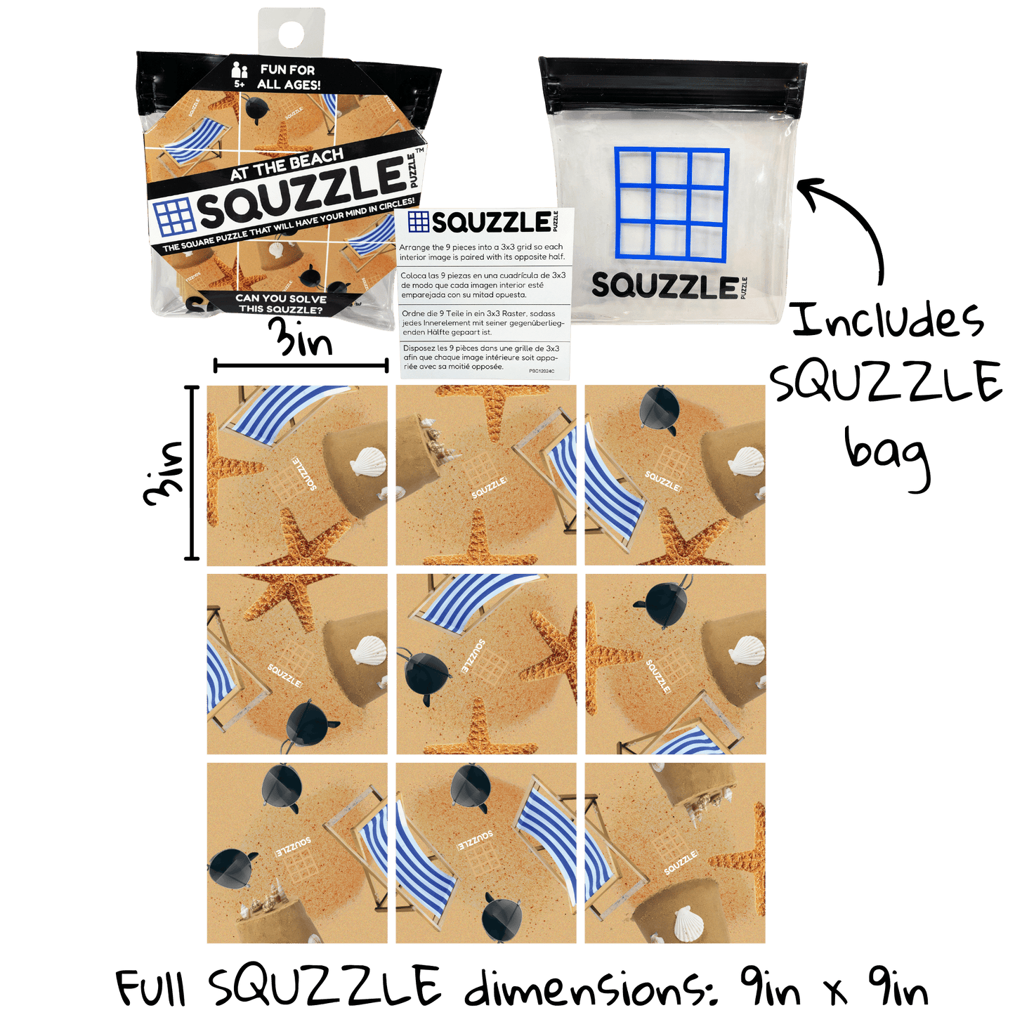 Brain Teaser (Ages 5+) Squzzle AT THE BEACH
