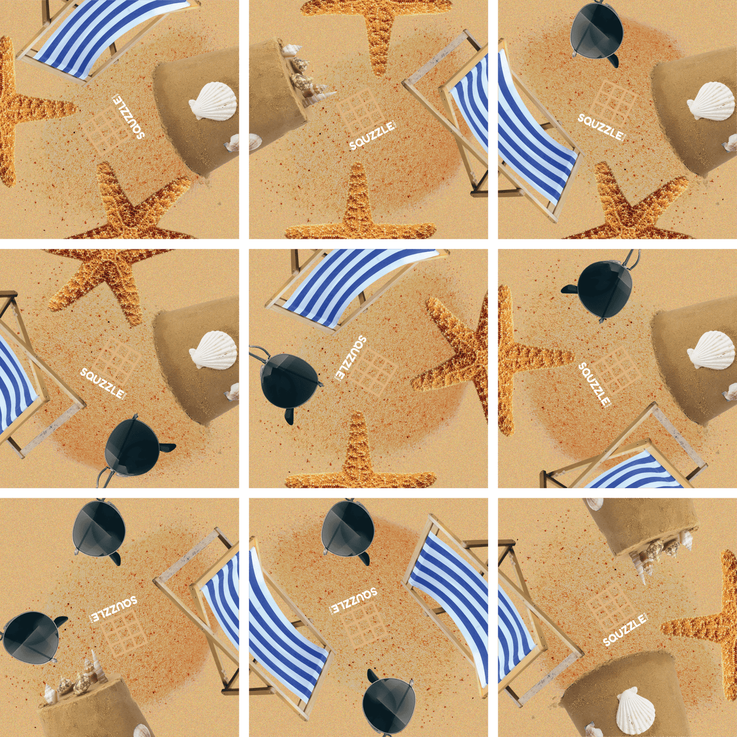 Brain Teaser (Ages 5+) Squzzle AT THE BEACH