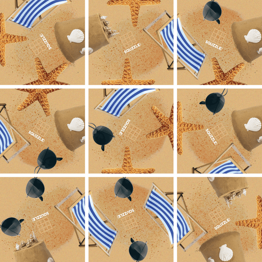 Brain Teaser (Ages 5+) Squzzle AT THE BEACH