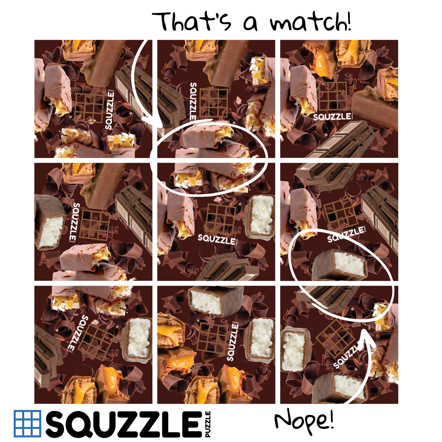 Brain Teaser (Ages 5+) Squzzle CHOCOLATE BARS