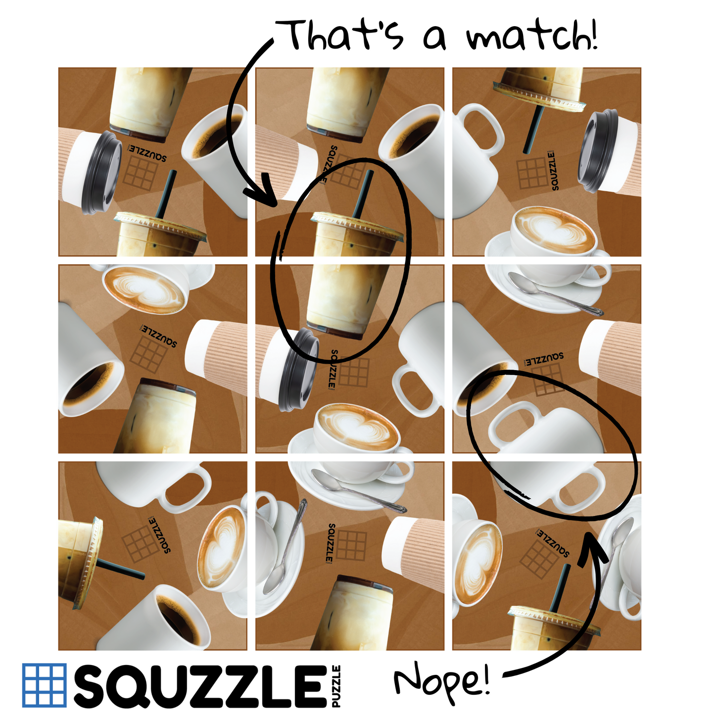 Brain Teaser (Ages 5+) Squzzle COFFEE BREAK