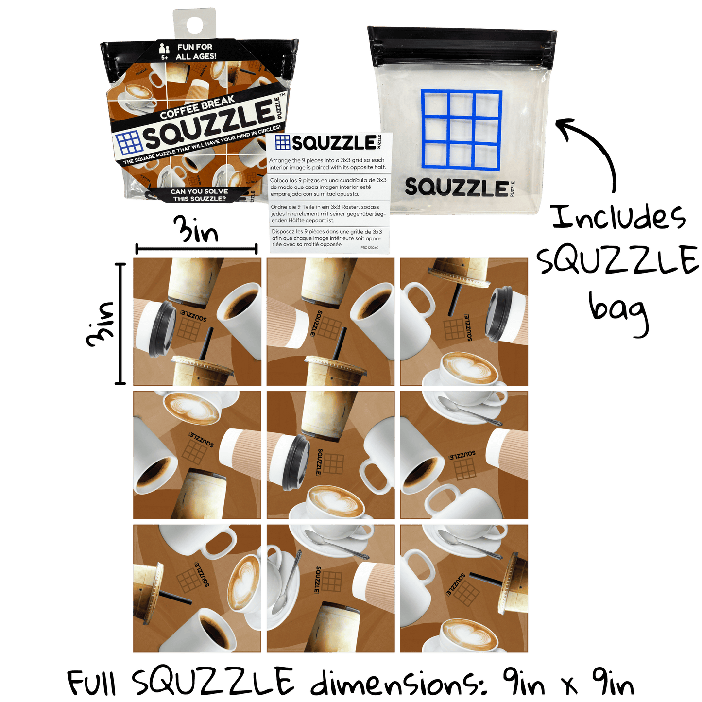 Brain Teaser (Ages 5+) Squzzle COFFEE BREAK