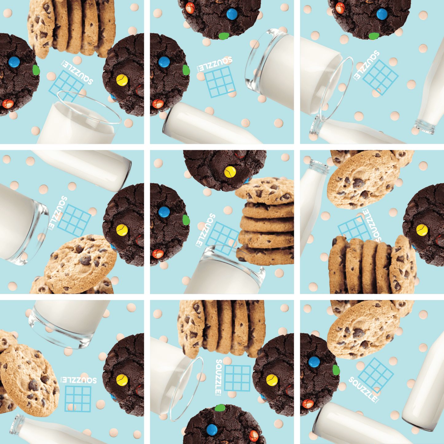 Brain Teaser (Ages 5+) Squzzle COOKIES & MILK
