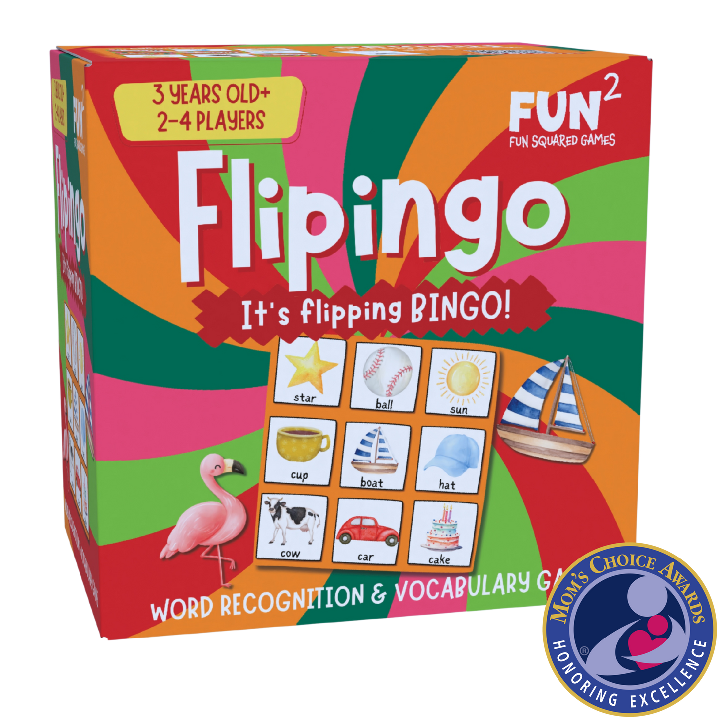 Board Game (Ages 3+) FLIPINGO Word recognition bingo game
