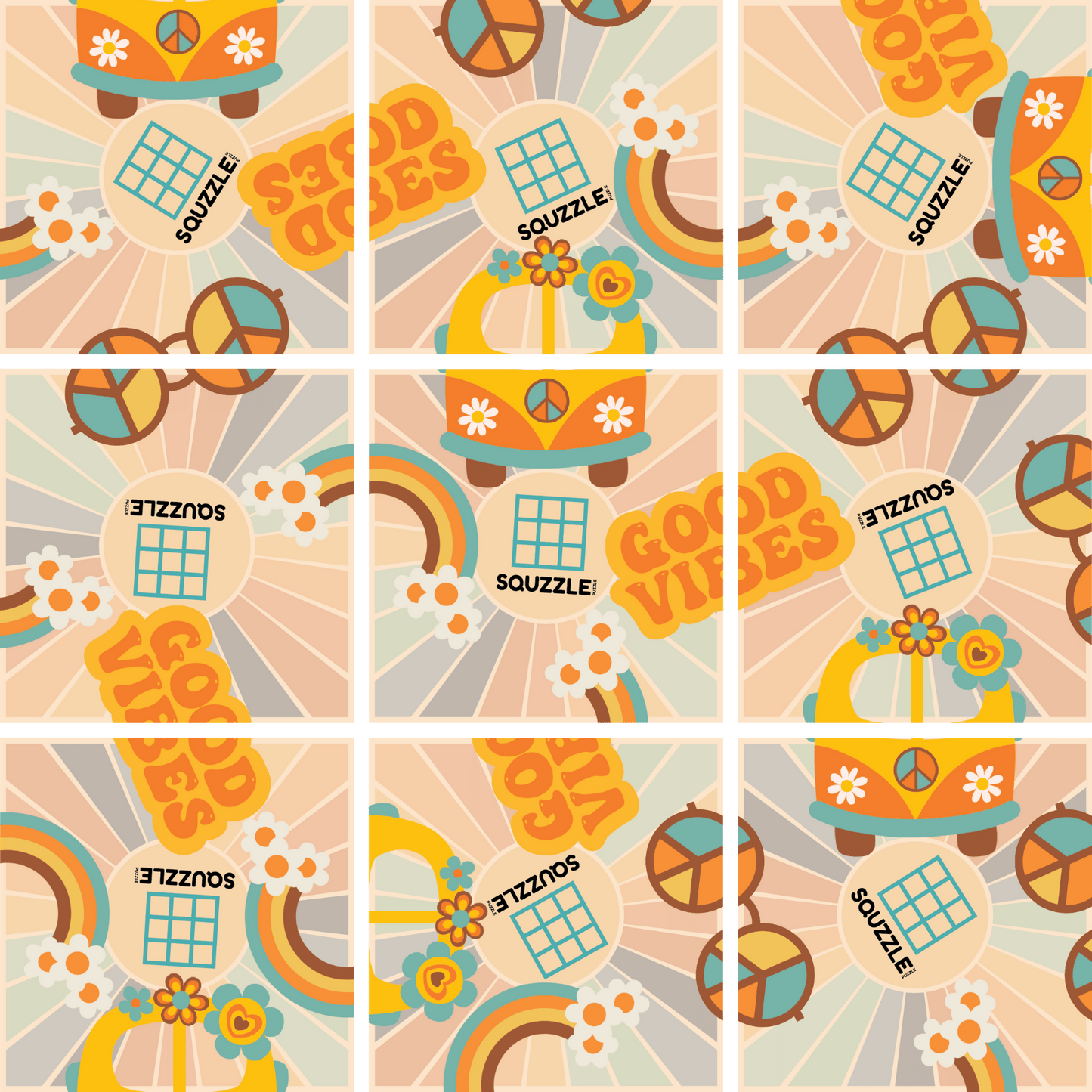 Brain Teaser (Ages 5+) Squzzle GOOD VIBES
