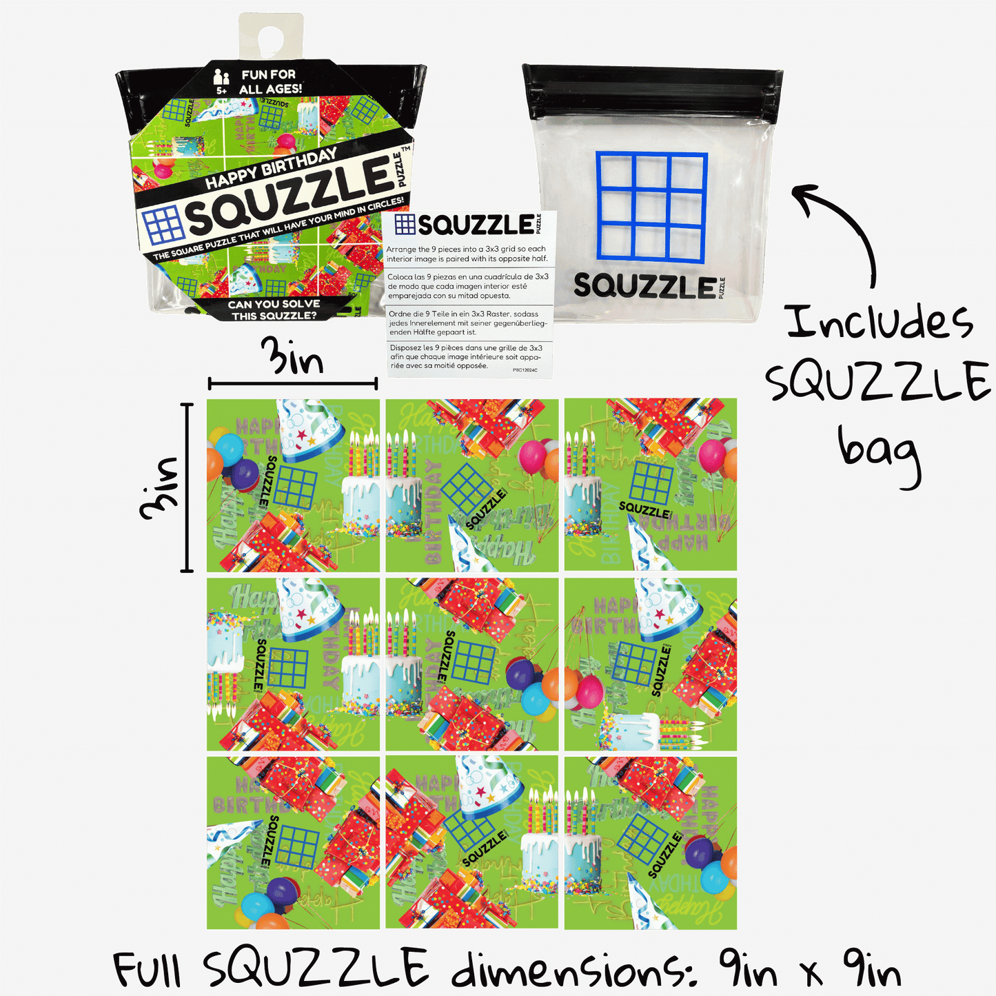 Brain Teaser (Ages 5+) Squzzle HAPPY BIRTHDAY
