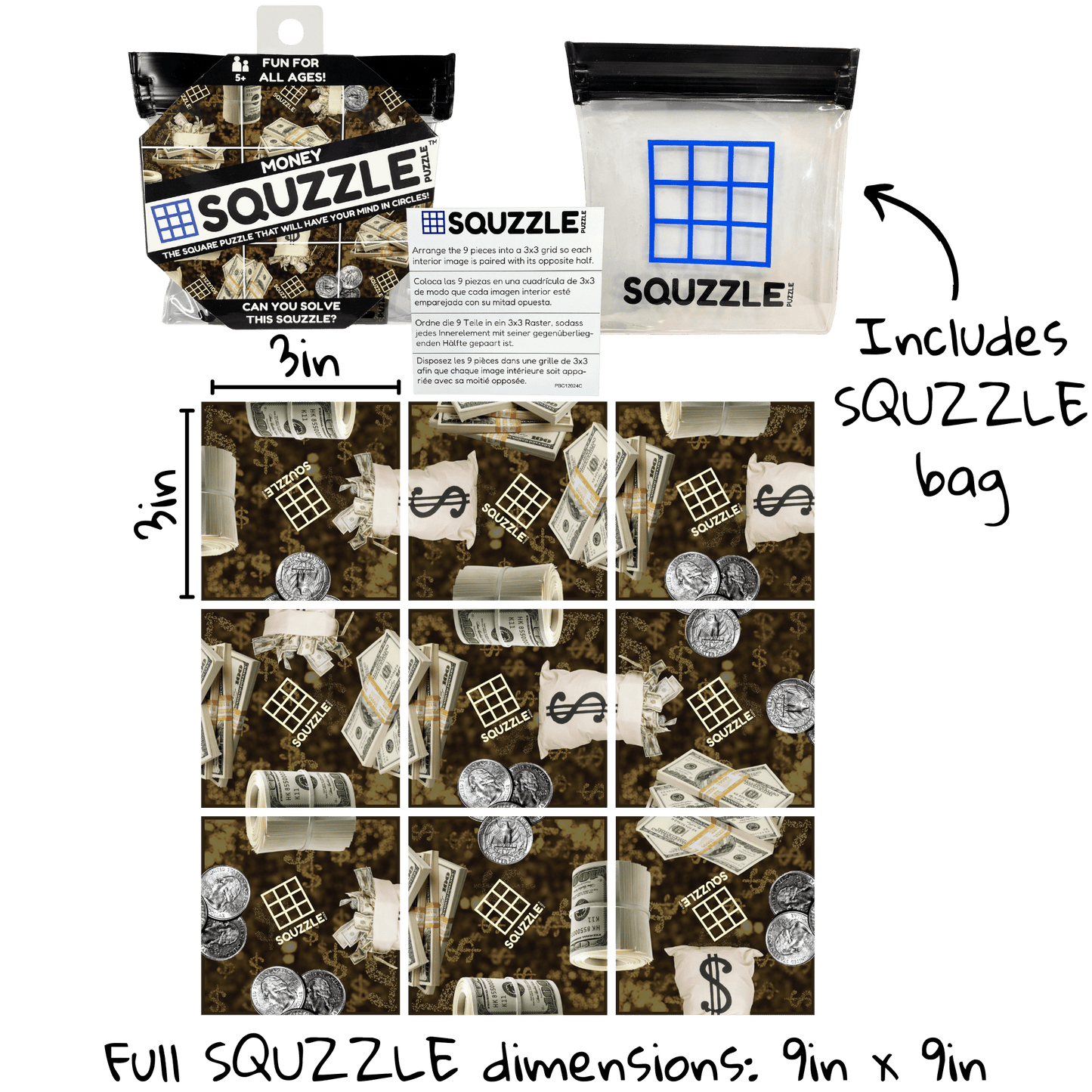 Brain Teaser (Ages 5+) Squzzle MONEY