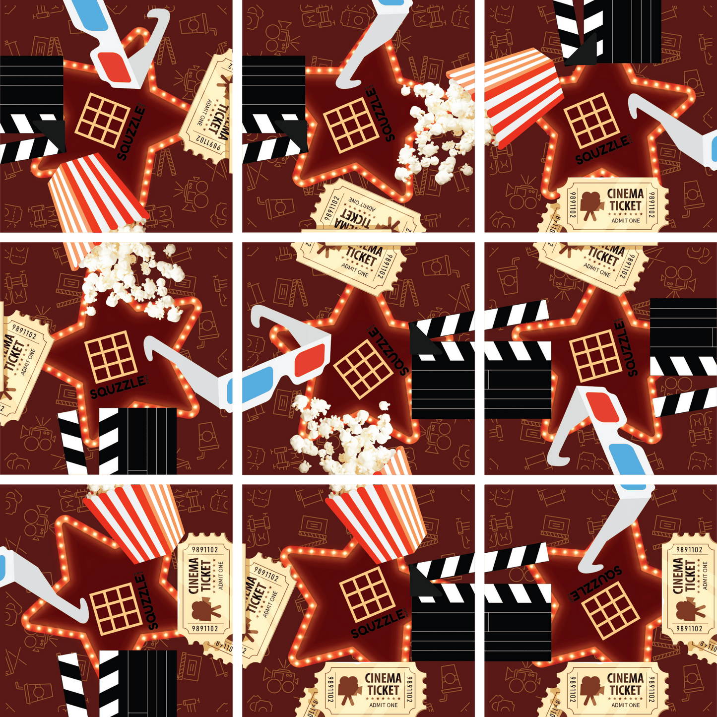 Brain Teaser (Ages 5+) Squzzle MOVIE TIME
