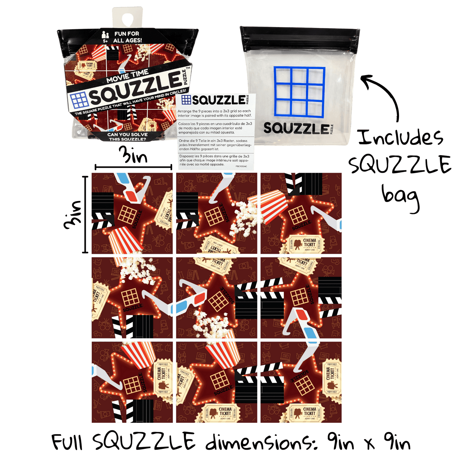 Brain Teaser (Ages 5+) Squzzle MOVIE TIME