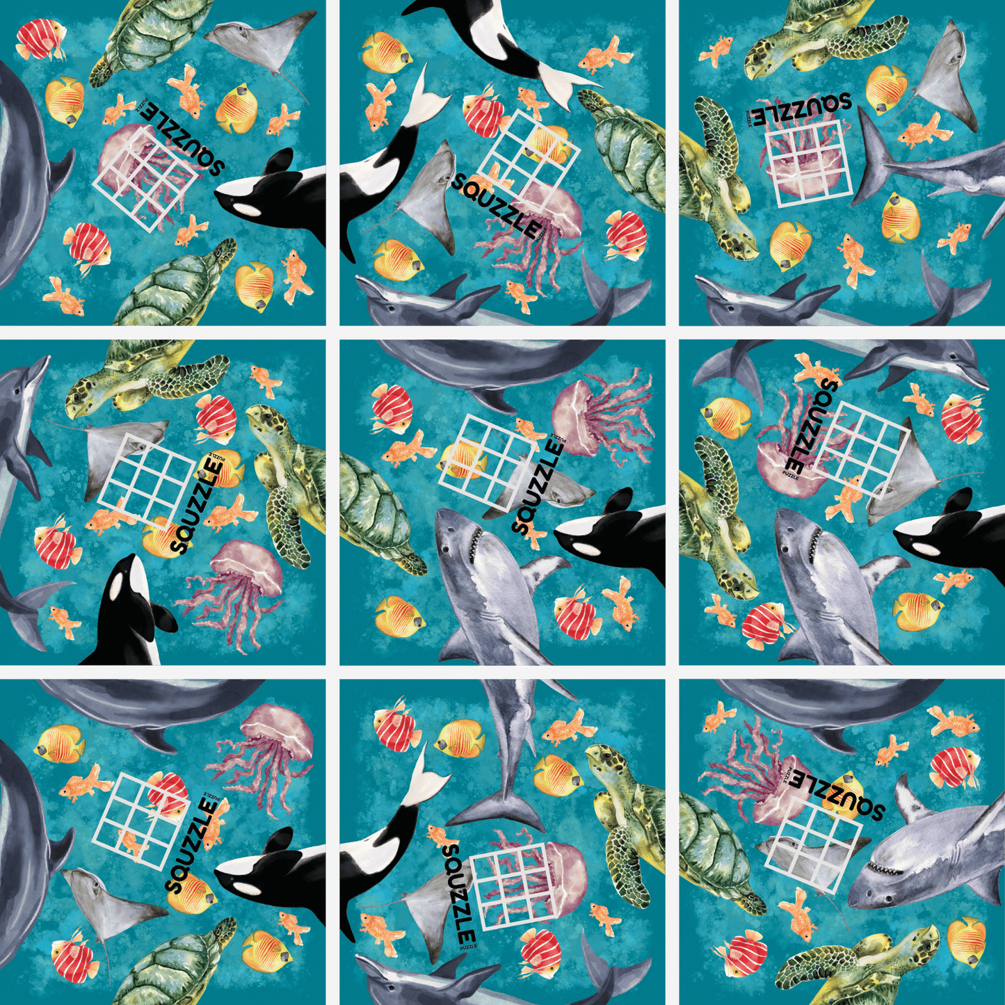 Brain Teaser (Ages 5+) Squzzle OCEAN LIFE