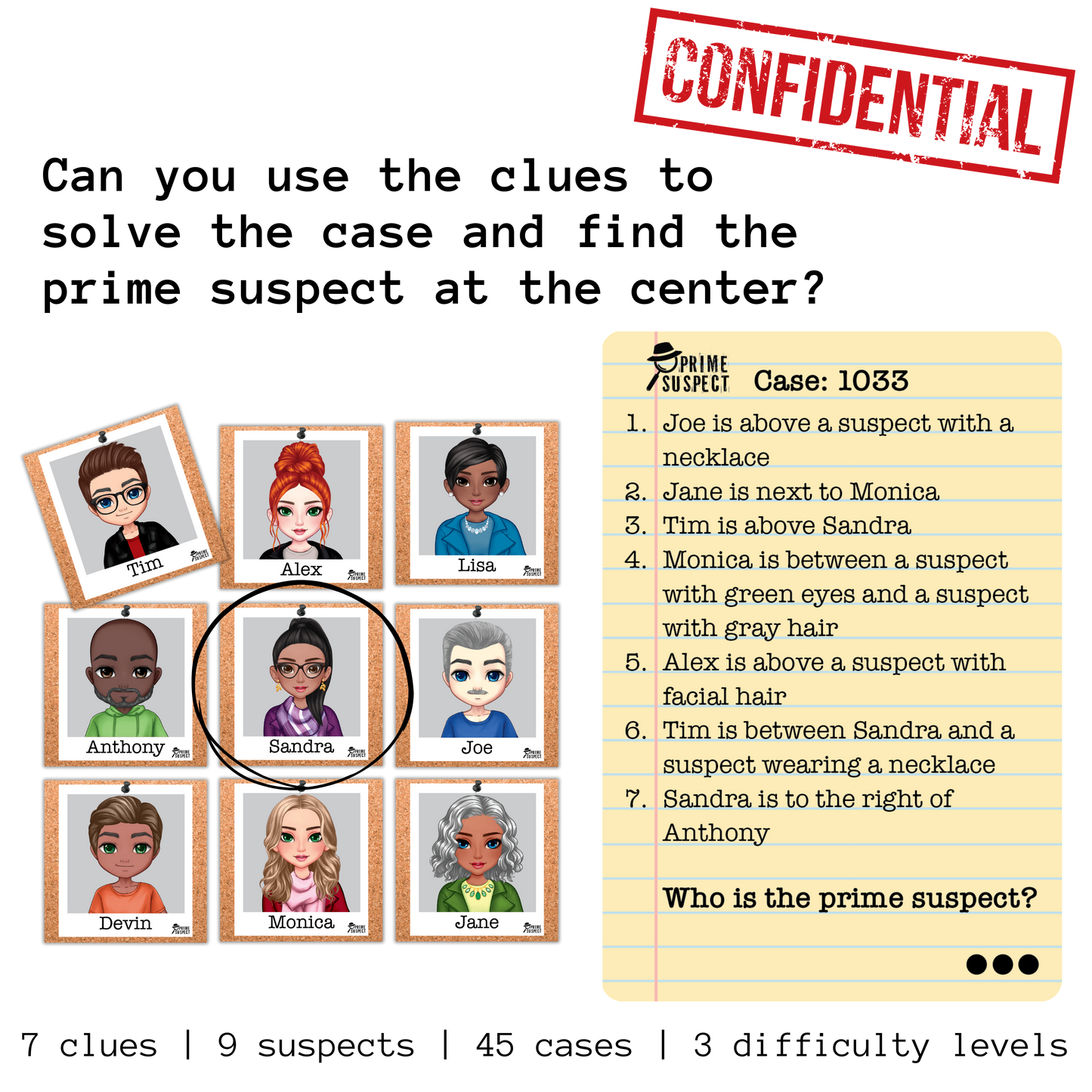 Logic Game (Ages 8+) PRIME SUSPECT: Original