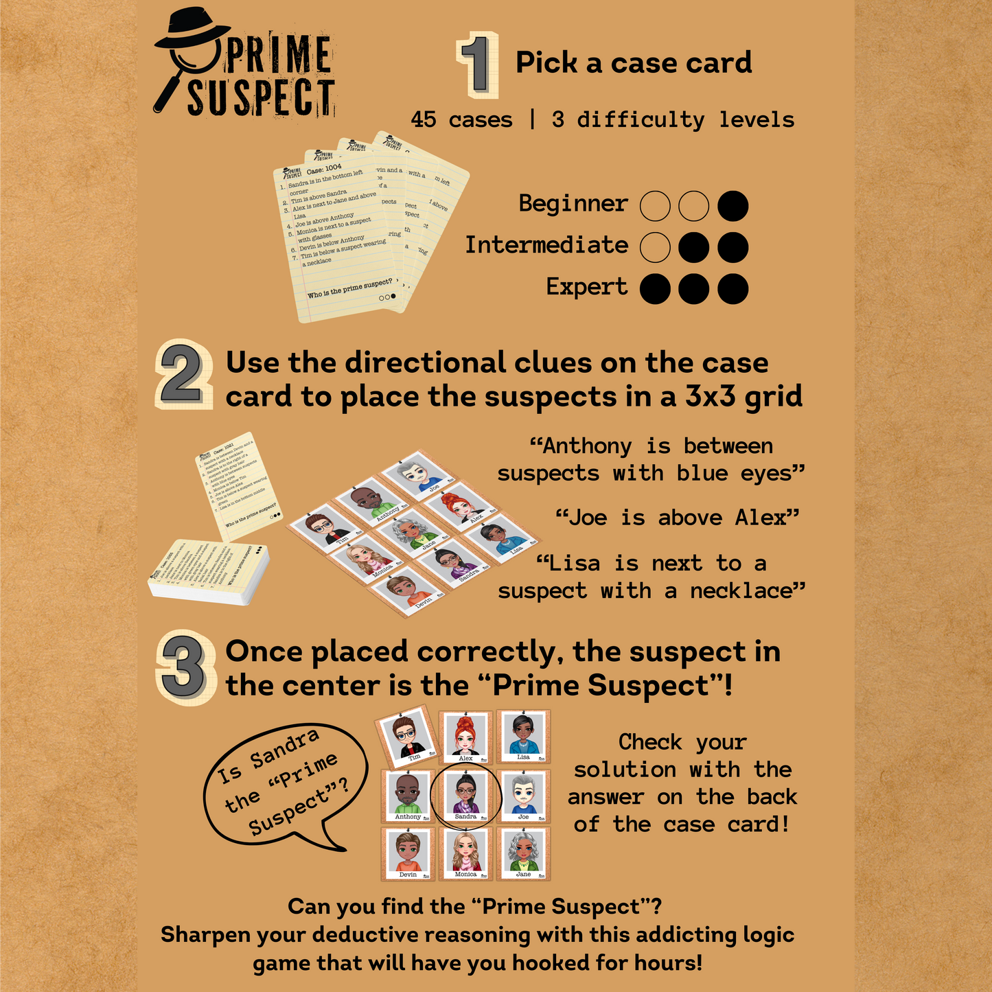 Logic Game (Ages 8+) PRIME SUSPECT: Original