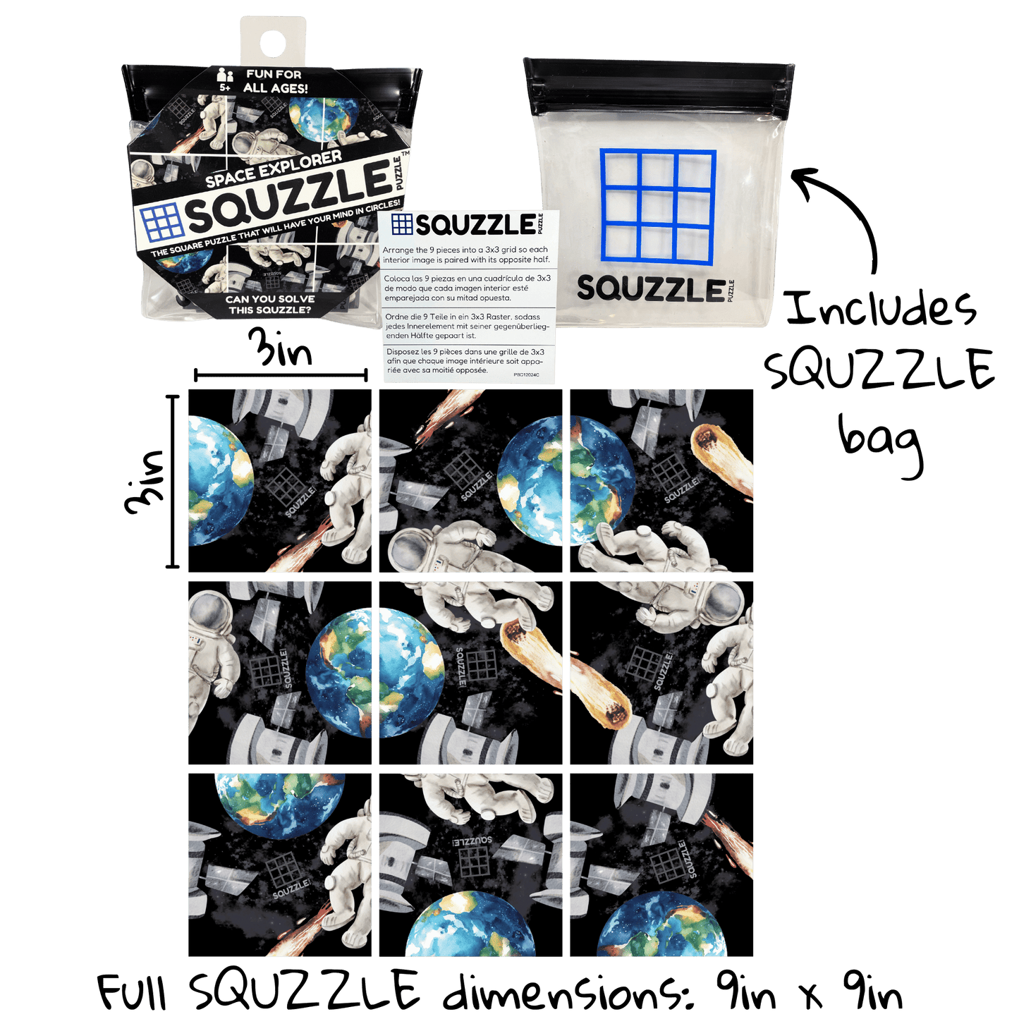 Brain Teaser (Ages 5+) Squzzle SPACE EXPLORER