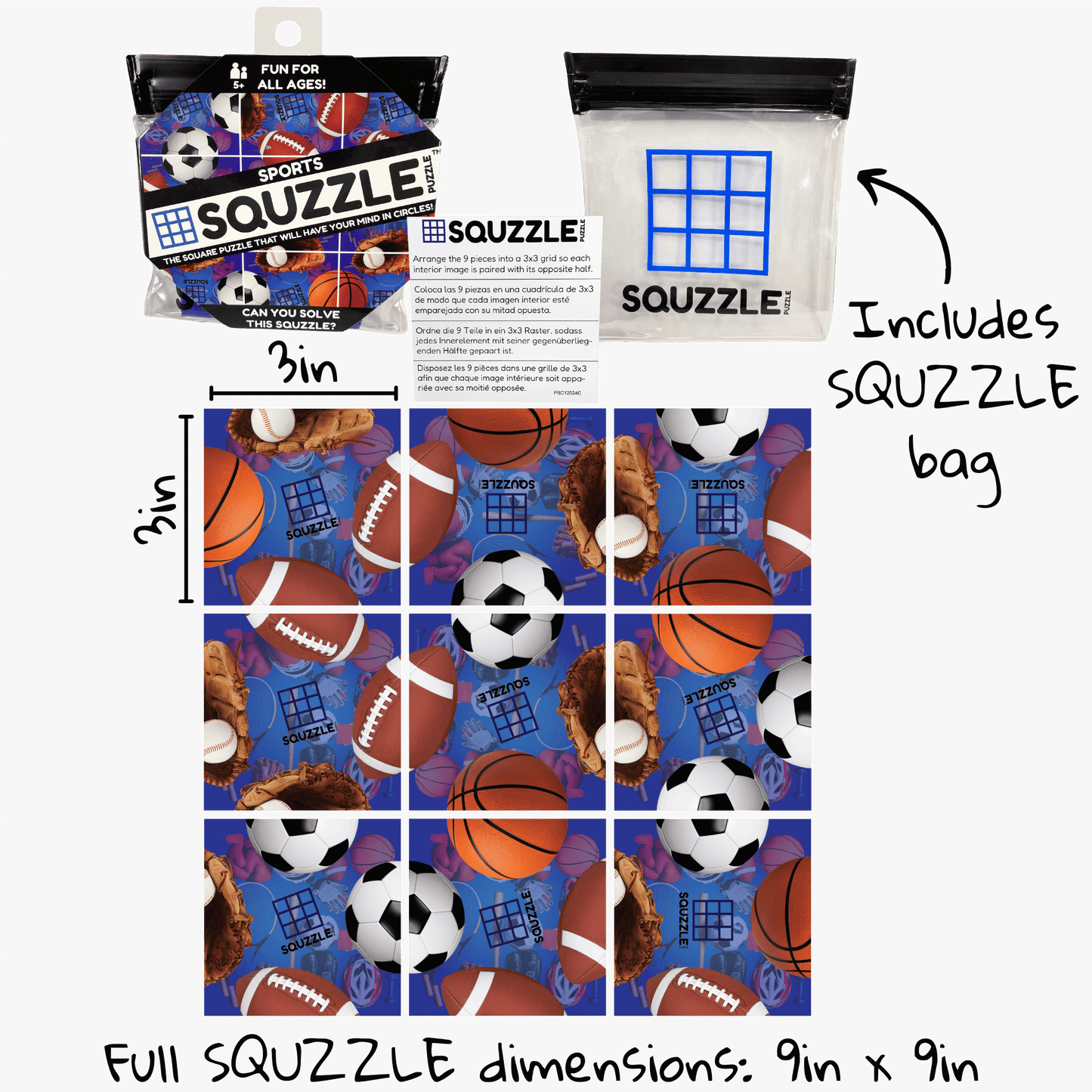 Brain Teaser (Ages 5+) Squzzle SPORTS
