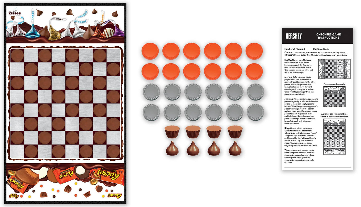 Board Game (Ages 6+) Hershey's Kisses vs Reese's Checkers Board Game