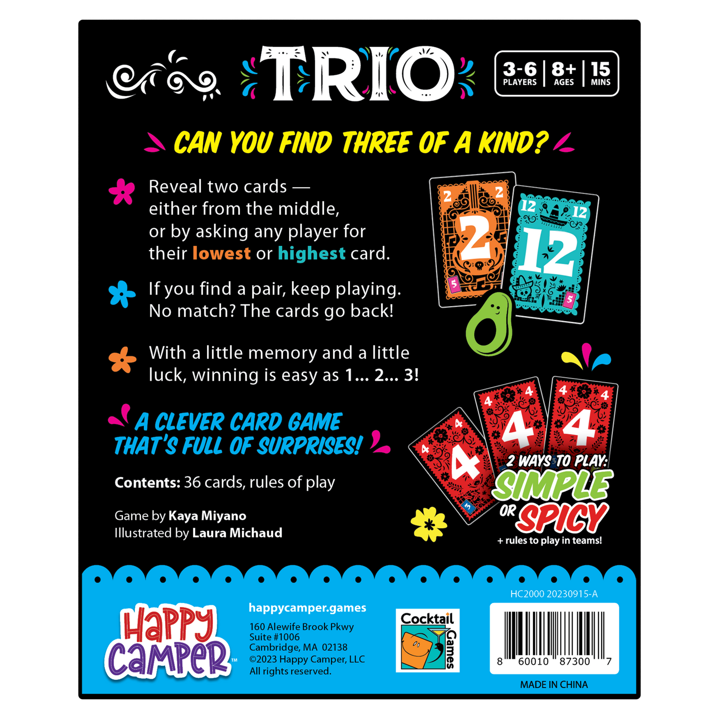 Card Game (Ages 8+) Trio - Hottest New Family Card Game